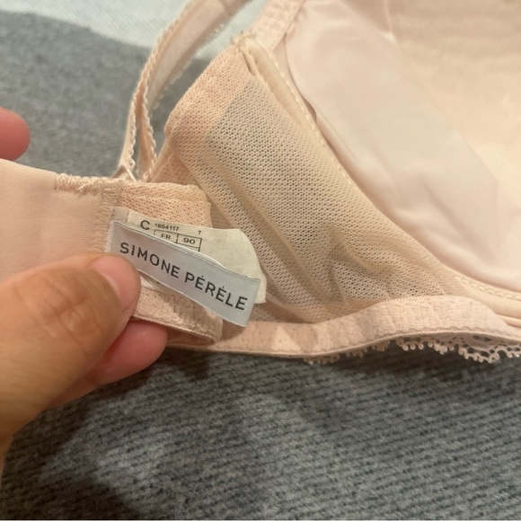 Simone Pérèle Petal Pink Nude Color Lace Detail Padded Push Up T-Shirt Bra 34c - Picture 7 of 12